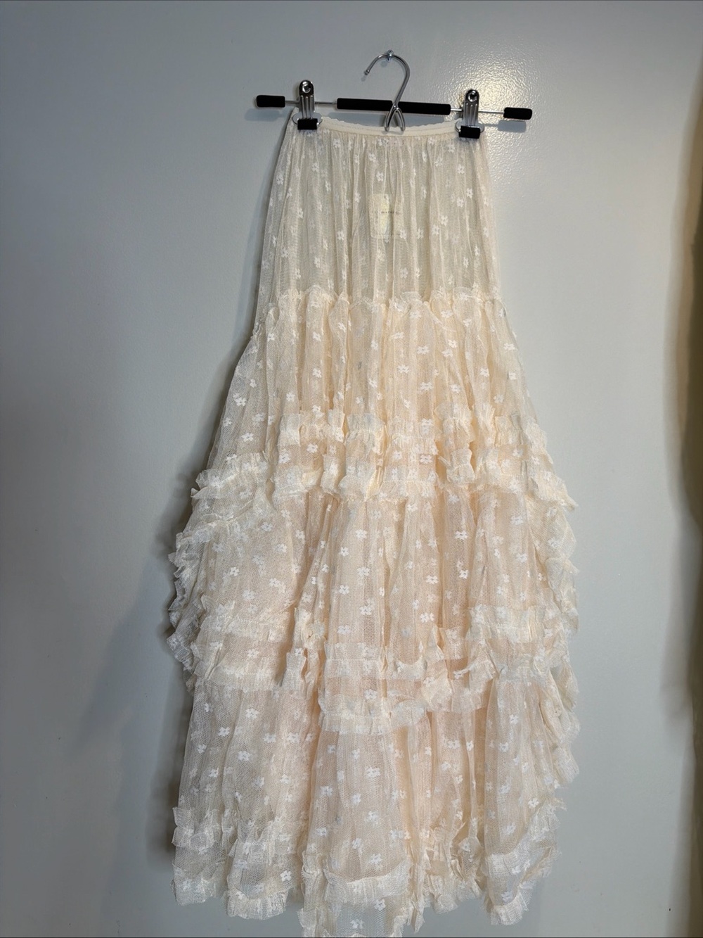 Free People Don't Let Me Go Half Slip Lace Tulle Ruffles Sheer Skirt XS - Picture 4 of 8